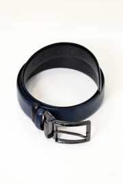 çift taraflı döner kafa deri kemer lacivert-siyah